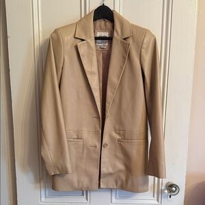 Abercrombie & Fitch Classic  Vegan Leather  Beige Tan Blazer